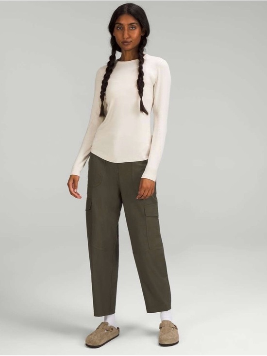 lululemon athletica Tops - Lululemon Natural Ivory Hold Tight Ribbed Long Sleeve Modal Shirt Size 6